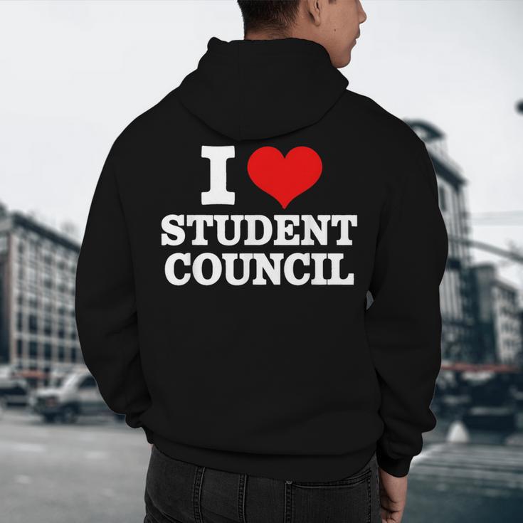 I Love Student Council Student Teacher Men's Hoodie Back Print, novelty gifts, funny gifts
