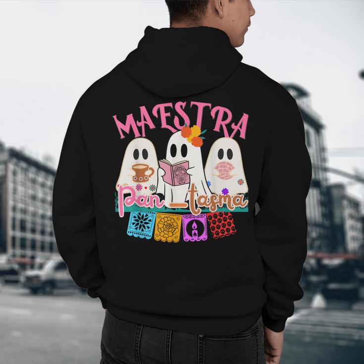 Maestra Pantasmas Conchas Teacher Mexican Halloween Men's Hoodie Back Print, novelty gifts, funny gifts