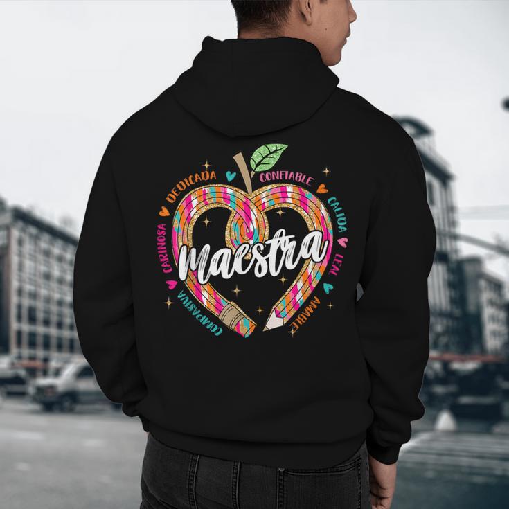 Maestra Pencil Spanish Teacher Bilingual 100 Days Of School Men's Hoodie Back Print, novelty gifts, funny gifts Maestra Pencil Spanish Teacher Bilingual 100 Days Of School Men's Hoodie Back Print, novelty gifts, funny gifts