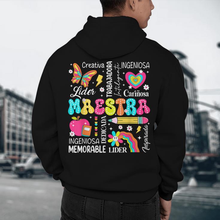 Maestra Spanish Teacher Back To School Maestra De Espanol Men's Hoodie Back Print, novelty gifts, funny gifts Maestra Spanish Teacher Back To School Maestra De Espanol Men's Hoodie Back Print, novelty gifts, funny gifts