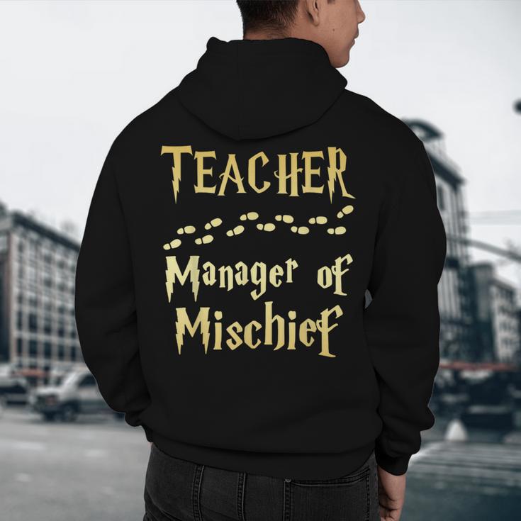 Magical Teacher Manager Of Mischief Birthday Family Party Men's Hoodie Back Print, novelty gifts, funny gifts