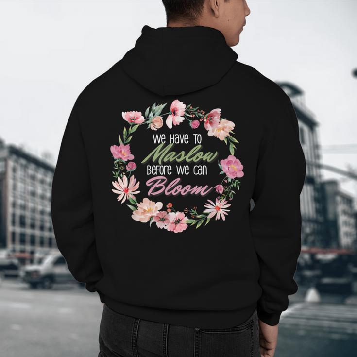 Maslow Before Blooms SPED Teacher School Psychologist Retro Men Women Men's Hoodie Back Print, novelty gifts, funny gifts