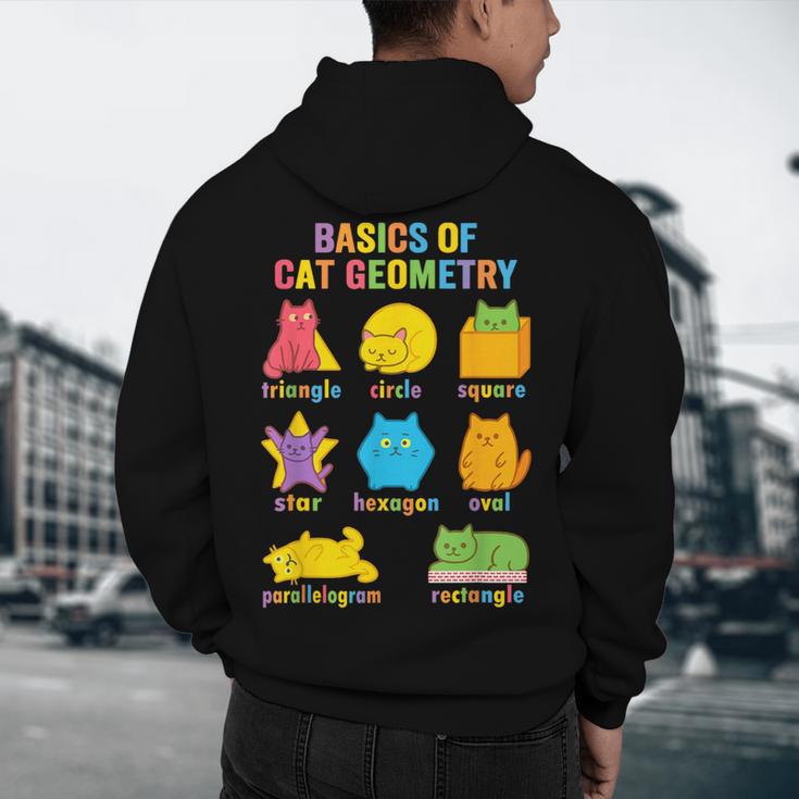 Math Cat Geometry Back To School Mathematics Teacher Men's Hoodie Back Print, novelty gifts, funny gifts
