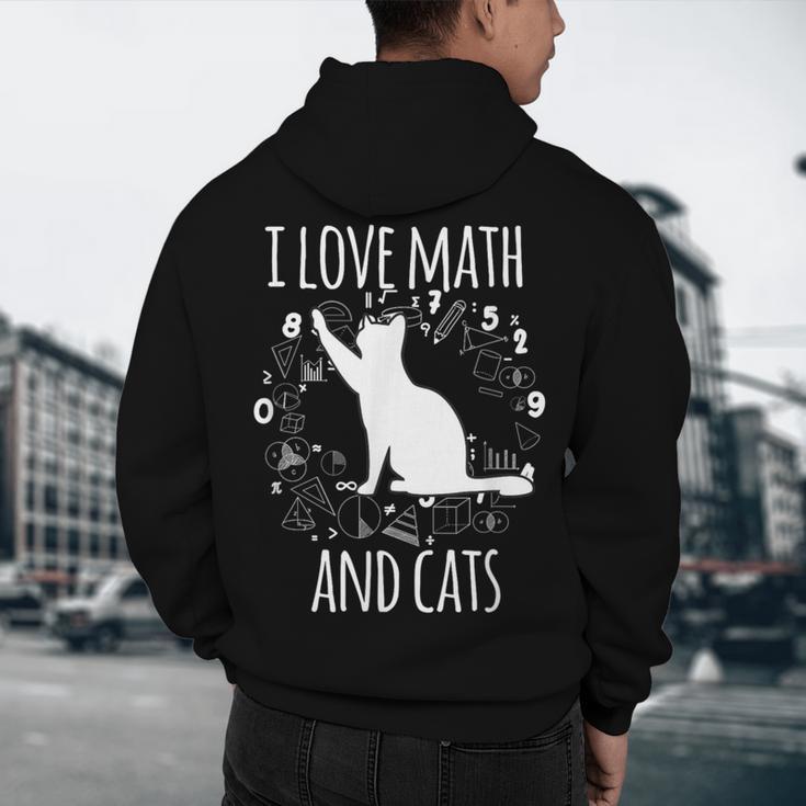 Math Nerd Math Teacher Cat Lover I Love Math And Cats Men's Hoodie Back Print, novelty gifts, funny gifts