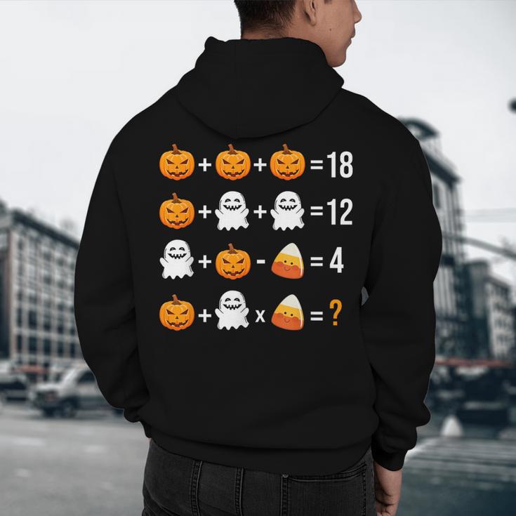 Math Teacher Halloween Equation Pumpkin Ghost Candy Corn Men's Hoodie Back Print, novelty gifts, funny gifts Math Teacher Halloween Equation Pumpkin Ghost Candy Corn Men's Hoodie Back Print, novelty gifts, funny gifts