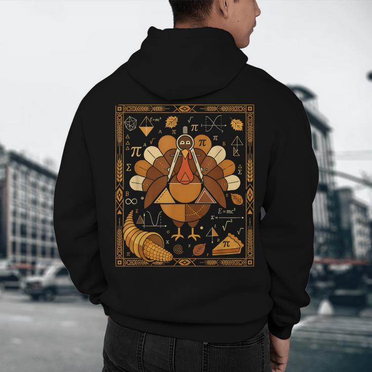 Math Turkey Teacher Thanksgiving Geometric Pi Equation Men's Hoodie Back Print, novelty gifts, funny gifts