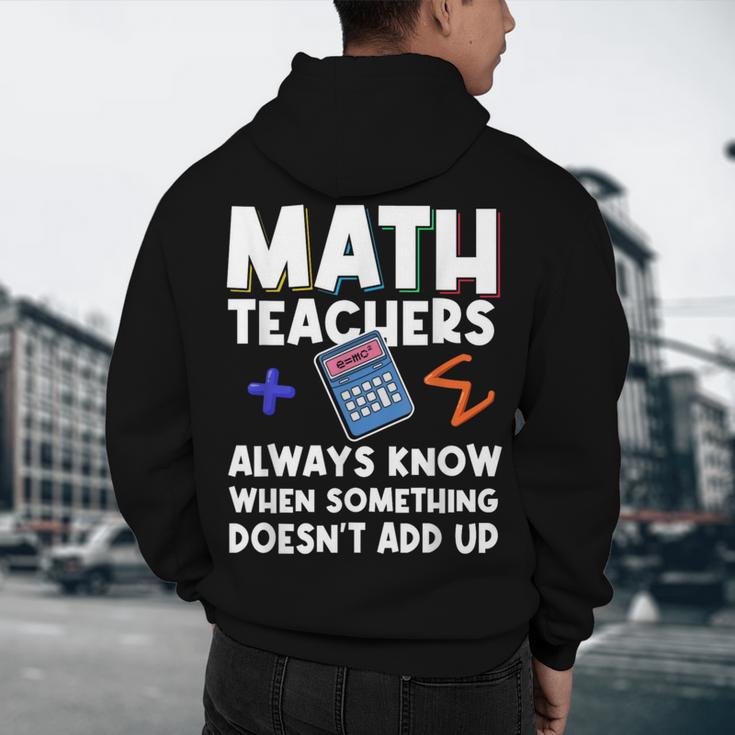 Mathematics Teachers Math Teacher For Men Women Men's Hoodie Back Print, novelty gifts, funny gifts