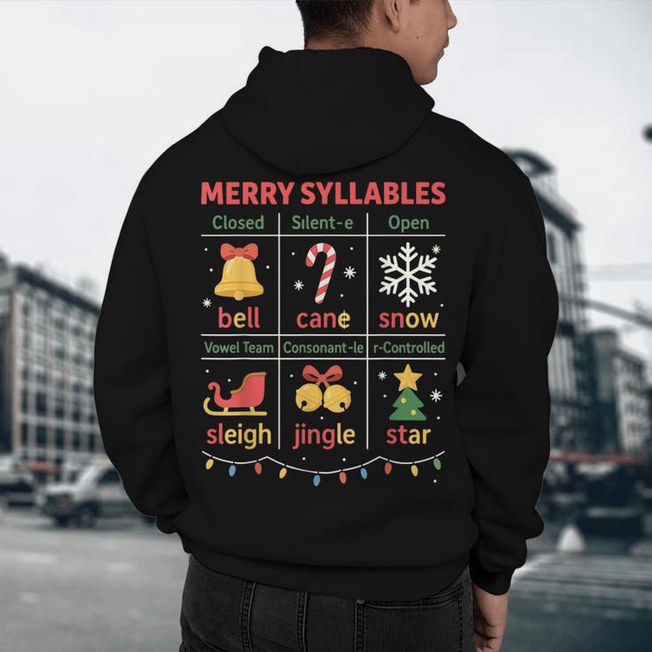 Merry Syllables Teacher Christmas Educational Kids Men's Hoodie Back Print, novelty gifts, funny gifts Merry Syllables Teacher Christmas Educational Kids Men's Hoodie Back Print, novelty gifts, funny gifts