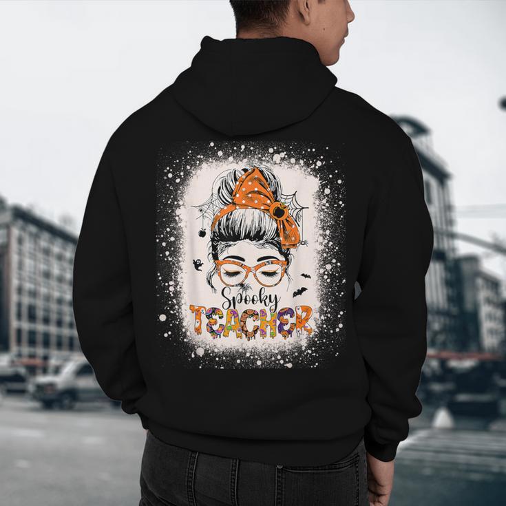 Messy Bun Spooky Teacher Bleached Halloween Teachers Men's Hoodie Back Print, novelty gifts, funny gifts Messy Bun Spooky Teacher Bleached Halloween Teachers Men's Hoodie Back Print, novelty gifts, funny gifts