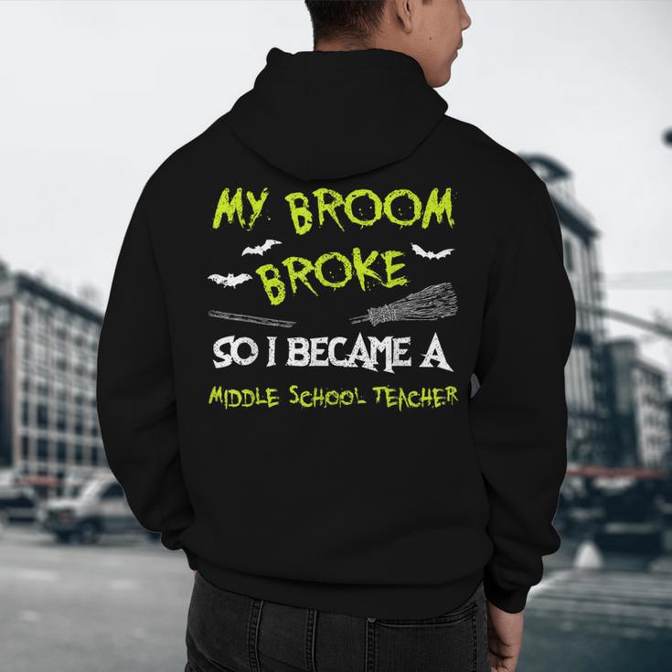 Middle School Teacher Halloween Costume Shirt Lazy Men's Hoodie Back Print, novelty gifts, funny gifts