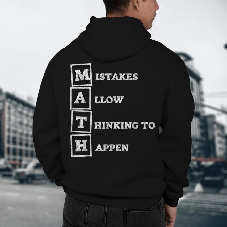Mistakes Allow Thinking To Happen School Math Teacher Men's Hoodie Back Print, novelty gifts, funny gifts Mistakes Allow Thinking To Happen School Math Teacher Men's Hoodie Back Print, novelty gifts, funny gifts