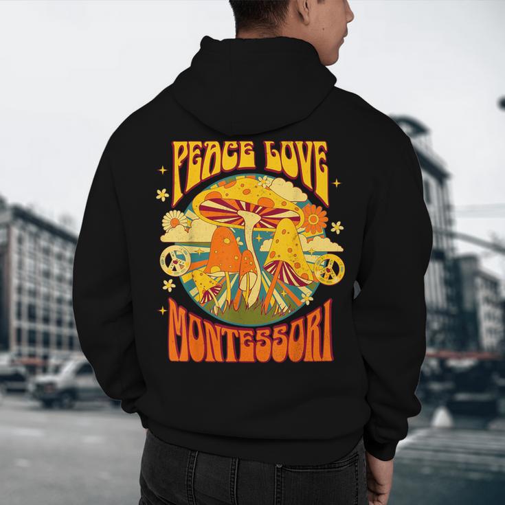 Montessori School Montessori Teacher Peace Love Montessori For Men Women Men's Hoodie Back Print, novelty gifts, funny gifts