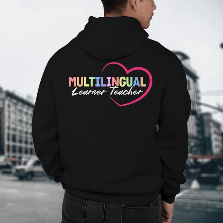 Multilingual Learner Teacher Heart Men's Hoodie Back Print, novelty gifts, funny gifts Multilingual Learner Teacher Heart Men's Hoodie Back Print, novelty gifts, funny gifts