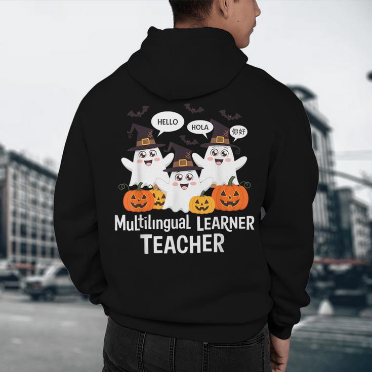 Multilingual Learner Teacher Spooky Halloween ESL Teacher Men's Hoodie Back Print, novelty gifts, funny gifts Multilingual Learner Teacher Spooky Halloween ESL Teacher Men's Hoodie Back Print, novelty gifts, funny gifts
