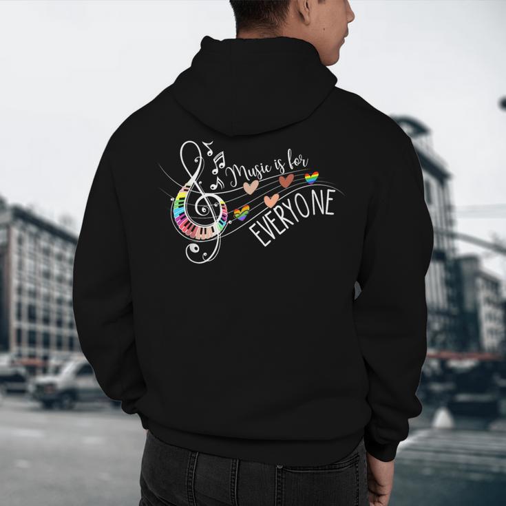 Music Is For Everyone Music Teacher Men's Hoodie Back Print, novelty gifts, funny gifts Music Is For Everyone Music Teacher Men's Hoodie Back Print, novelty gifts, funny gifts