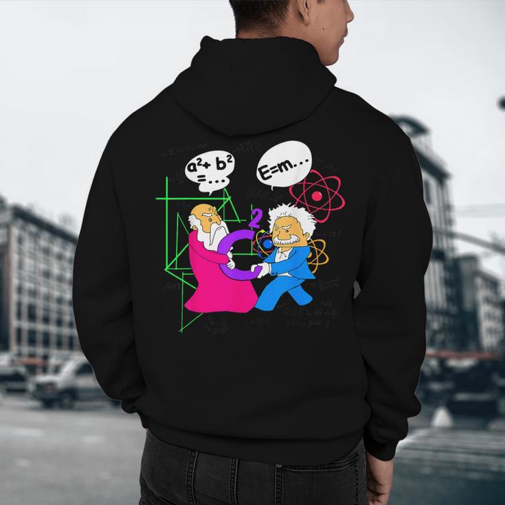 Nerdy Pythagoras Fighting Over C Squared Math Teacher Men's Hoodie Back Print, novelty gifts, funny gifts Nerdy Pythagoras Fighting Over C Squared Math Teacher Men's Hoodie Back Print, novelty gifts, funny gifts