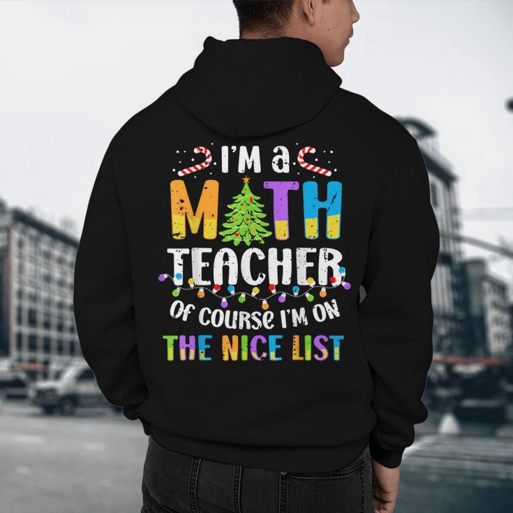 On The Nice List Christmas Math Teacher Women Men Men's Hoodie Back Print, novelty gifts, funny gifts On The Nice List Christmas Math Teacher Women Men Men's Hoodie Back Print, novelty gifts, funny gifts