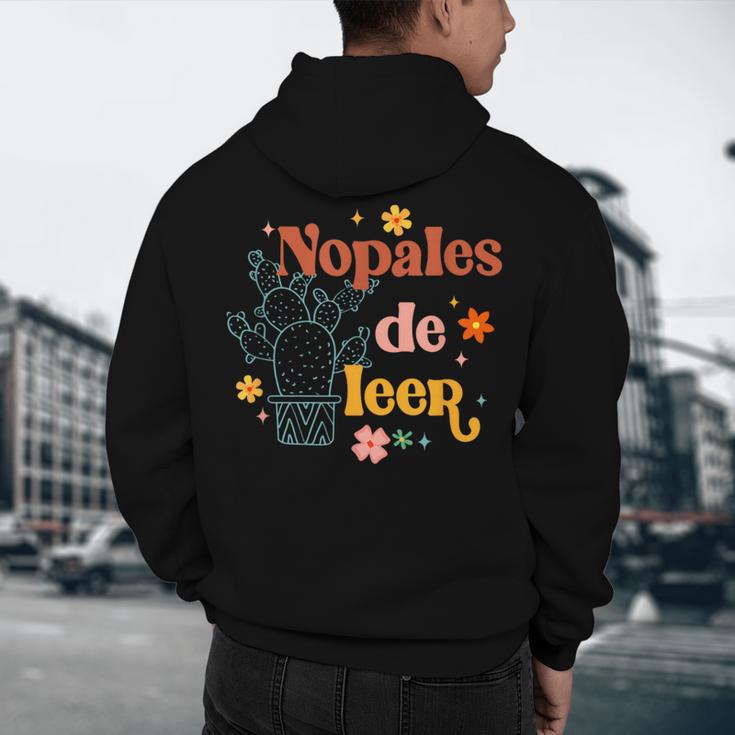Nopales De Leer Spanish Teacher Maestra Cactus Bilingual Men's Hoodie Back Print, novelty gifts, funny gifts