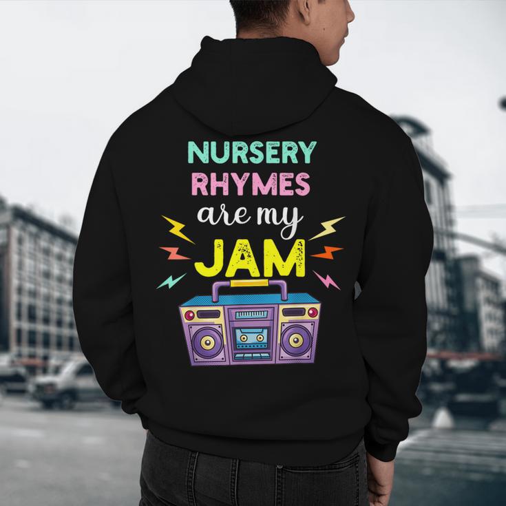 Nursery Rhymes Are My Jam 80s Retro Teachers & Students Kids Men's Hoodie Back Print, novelty gifts, funny gifts Nursery Rhymes Are My Jam 80s Retro Teachers & Students Kids Men's Hoodie Back Print, novelty gifts, funny gifts
