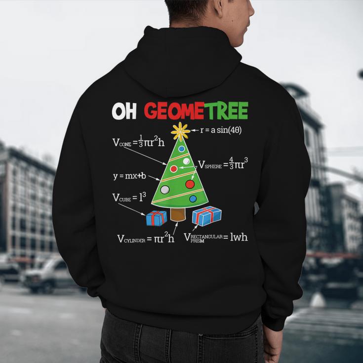 Oh Geometree Christmas Tree Geometry Math Teacher Men's Hoodie Back Print, novelty gifts, funny gifts