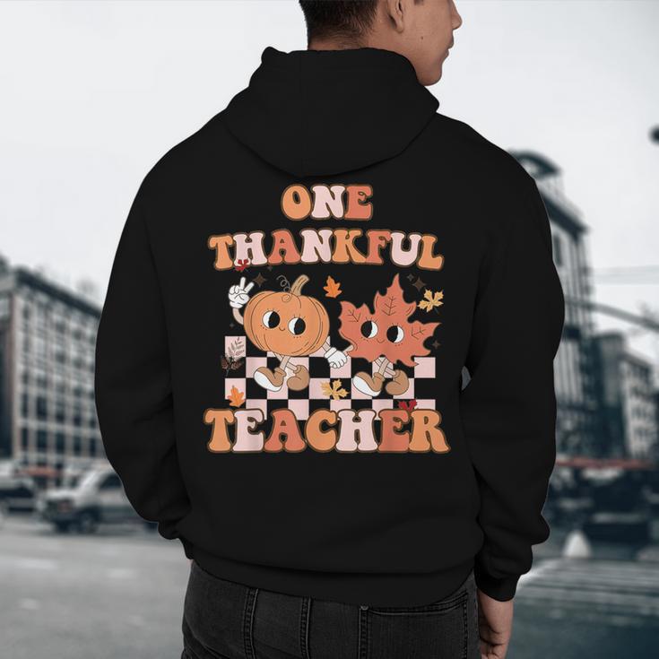 One Thankful Teacher Fall Leaves Thanksgiving Retro Men's Hoodie Back Print, novelty gifts, funny gifts One Thankful Teacher Fall Leaves Thanksgiving Retro Men's Hoodie Back Print, novelty gifts, funny gifts