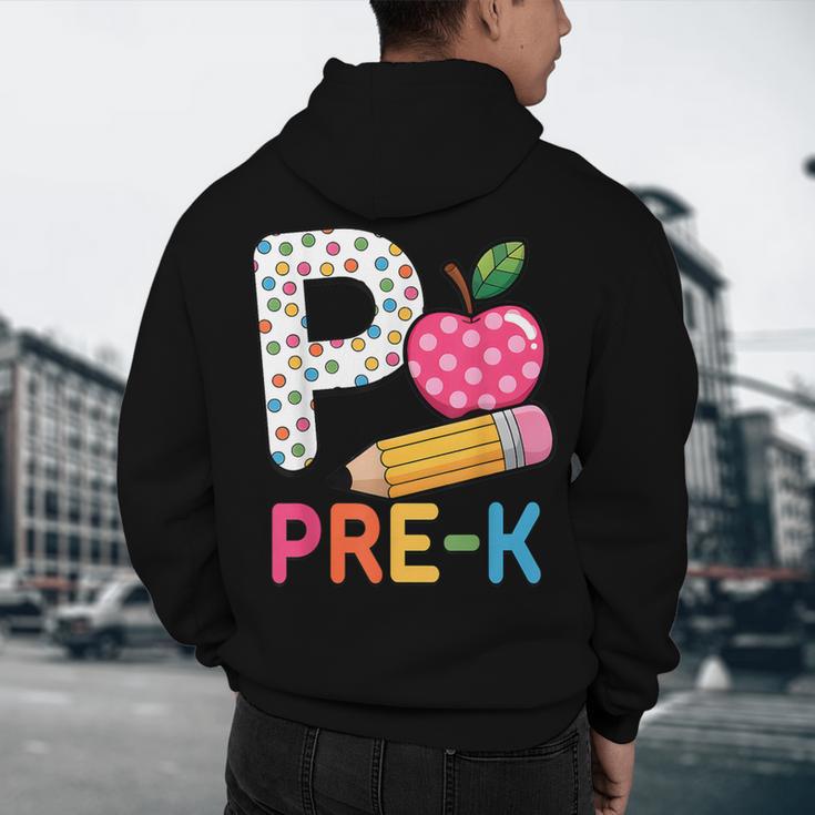 P Is For Pre K Teacher Student Pencil Apple Back To School Men's Hoodie Back Print, novelty gifts, funny gifts P Is For Pre K Teacher Student Pencil Apple Back To School Men's Hoodie Back Print, novelty gifts, funny gifts