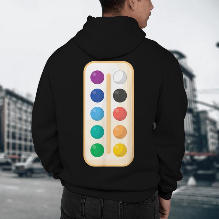 Paint Palette ArtSet Halloween Costume For Teachers Students For Men Women Kids Men's Hoodie Back Print, novelty gifts, funny gifts