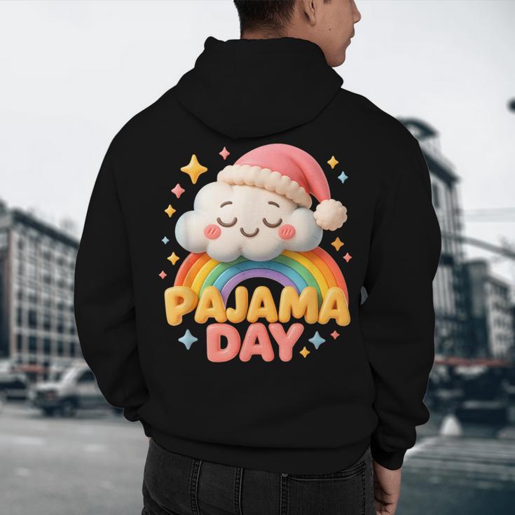 Pajama Day School Spirit Week Sleepy Cloud Teacher Student Men's Hoodie Back Print, novelty gifts, funny gifts