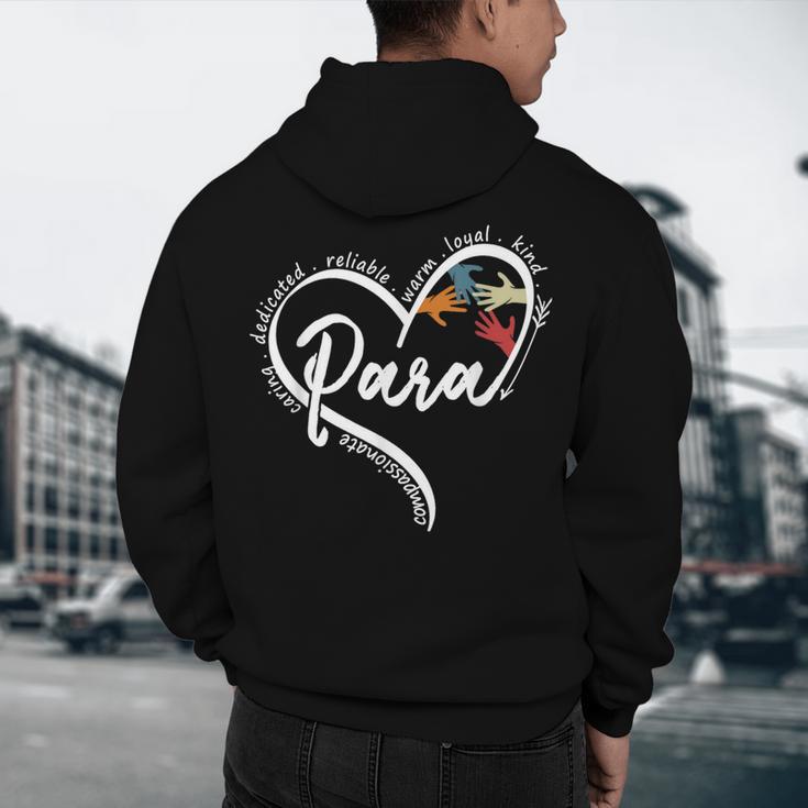 Para Heart Paraprofessional Teacher Paraeducator Men's Hoodie Back Print, novelty gifts, funny gifts Para Heart Paraprofessional Teacher Paraeducator Men's Hoodie Back Print, novelty gifts, funny gifts