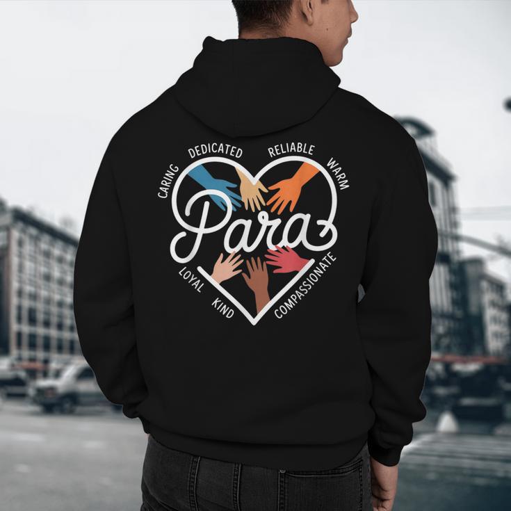 Para Heart Paraprofessional Teacher Paraeducator Men's Hoodie Back Print, novelty gifts, funny gifts Para Heart Paraprofessional Teacher Paraeducator Men's Hoodie Back Print, novelty gifts, funny gifts