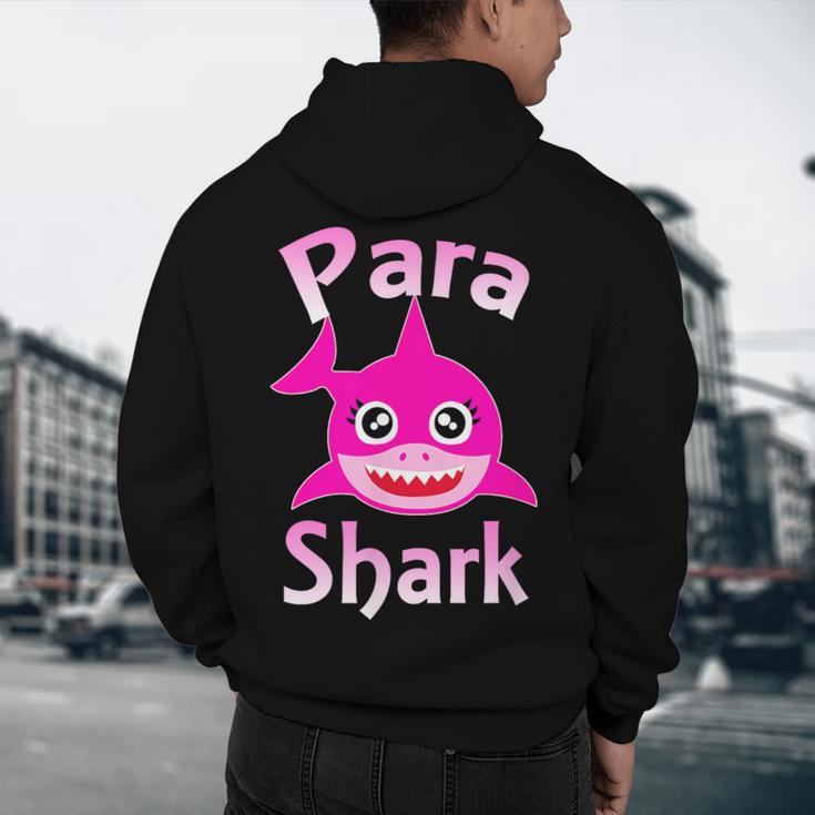 Para Shark Paraprofessional Female Teacher Men's Hoodie Back Print, novelty gifts, funny gifts Para Shark Paraprofessional Female Teacher Men's Hoodie Back Print, novelty gifts, funny gifts
