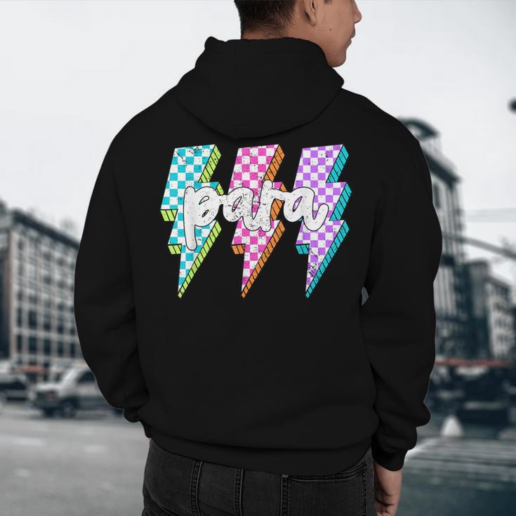 Para Squad Paraprofessional Teacher Lightning Bolt Men's Hoodie Back Print, novelty gifts, funny gifts