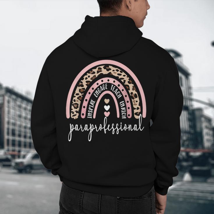 Paraprofessional Rainbow Para Teacher Parapro Men's Hoodie Back Print, novelty gifts, funny gifts