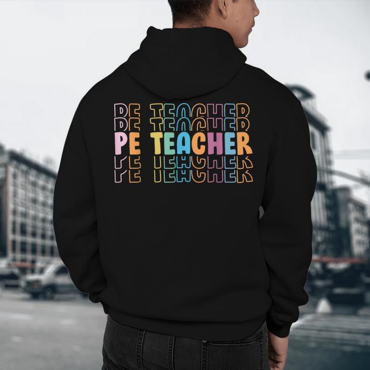 PE Teacher Vintage Retro Groovy Physical Education Teacher Men's Hoodie Back Print, novelty gifts, funny gifts PE Teacher Vintage Retro Groovy Physical Education Teacher Men's Hoodie Back Print, novelty gifts, funny gifts