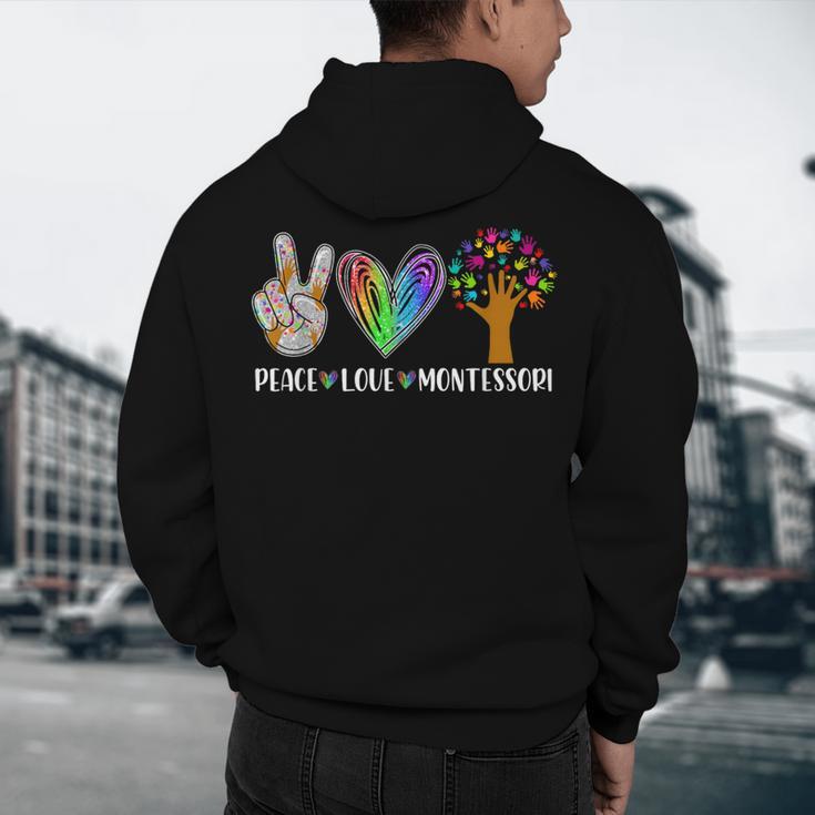 Peace Love Montessori Daycare Teacher Appreciation Men's Hoodie Back Print, novelty gifts, funny gifts Peace Love Montessori Daycare Teacher Appreciation Men's Hoodie Back Print, novelty gifts, funny gifts