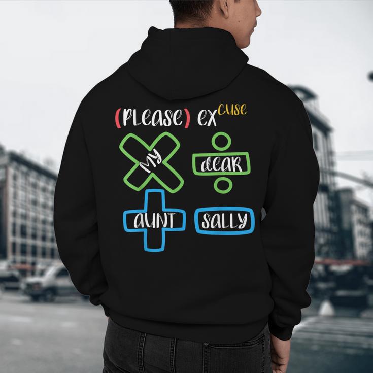 PEMDAS Please Excuse My Dear Aunt Sally Math Teacher Men's Hoodie Back Print, novelty gifts, funny gifts