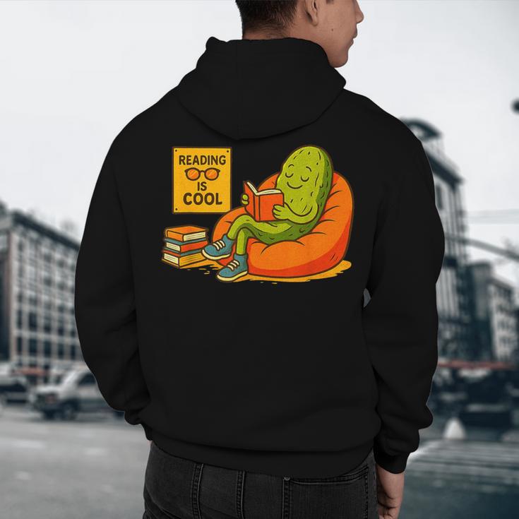 Pickle Reading Books Bookworm Teacher Librarian Kids Retro Men's Hoodie Back Print, novelty gifts, funny gifts Pickle Reading Books Bookworm Teacher Librarian Kids Retro Men's Hoodie Back Print, novelty gifts, funny gifts