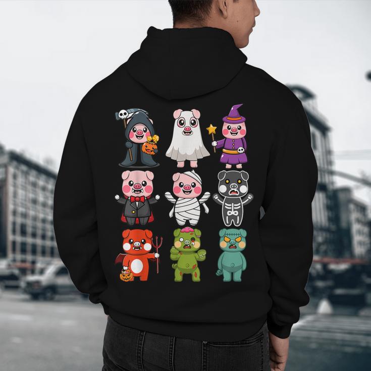 Pig Spooky Ghost Witch Boo-Jee Horror Pumpkin Pig Halloween Men's Hoodie Back Print, novelty gifts, funny gifts