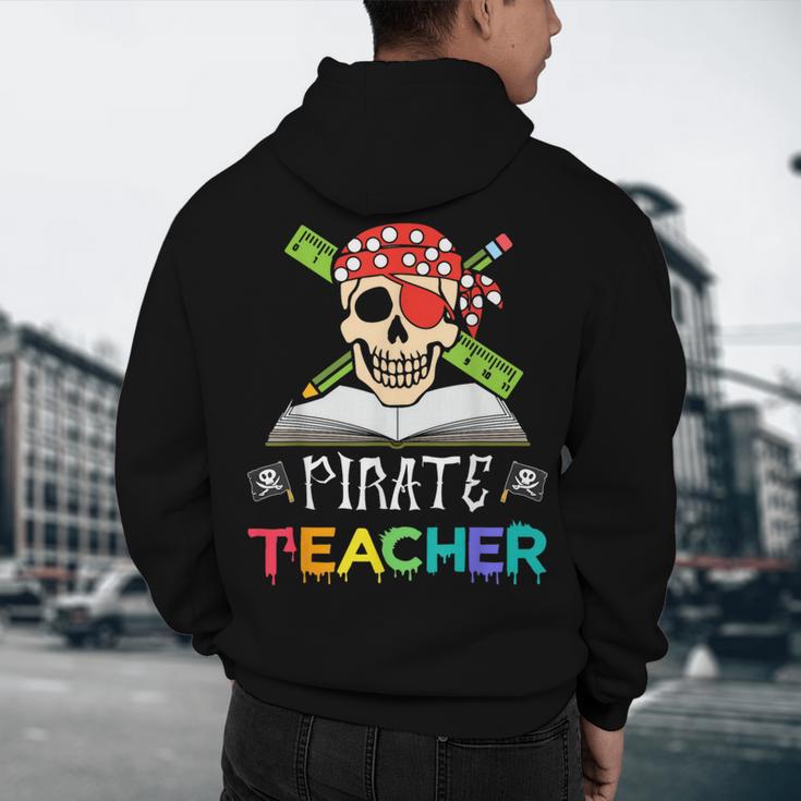Pirate Teacher Halloween Skull Adult Men's Hoodie Back Print, novelty gifts, funny gifts Pirate Teacher Halloween Skull Adult Men's Hoodie Back Print, novelty gifts, funny gifts