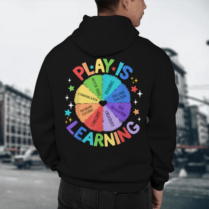 Play Is Learning Teacher Kindergarten For Men Women Kids Men's Hoodie Back Print, novelty gifts, funny gifts
