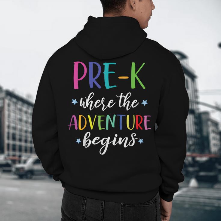 Pre-K Teacher Adventure Begins First Day Preschool Teachers Men's Hoodie Back Print, novelty gifts, funny gifts Pre-K Teacher Adventure Begins First Day Preschool Teachers Men's Hoodie Back Print, novelty gifts, funny gifts