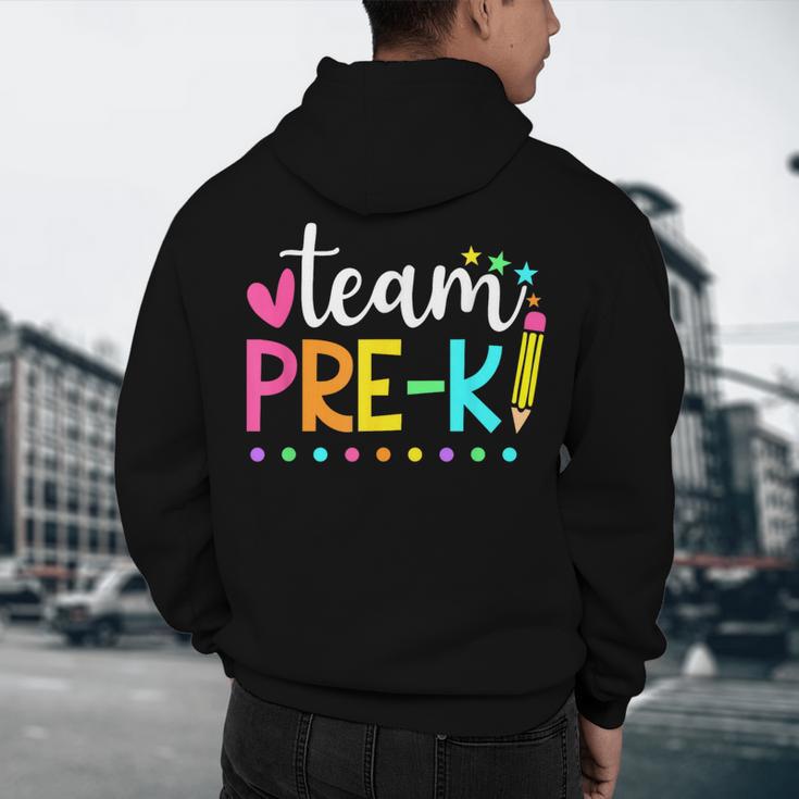 Pre-k Team Pencil Teacher Student Back To School Girls Men's Hoodie Back Print, novelty gifts, funny gifts Pre-k Team Pencil Teacher Student Back To School Girls Men's Hoodie Back Print, novelty gifts, funny gifts