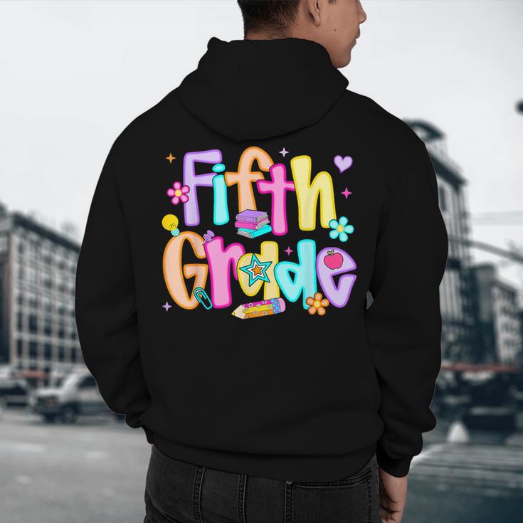 Preppy Fifth Grade Back To School 5th Grade Teacher Girl Boy Men's Hoodie Back Print, novelty gifts, funny gifts Preppy Fifth Grade Back To School 5th Grade Teacher Girl Boy Men's Hoodie Back Print, novelty gifts, funny gifts