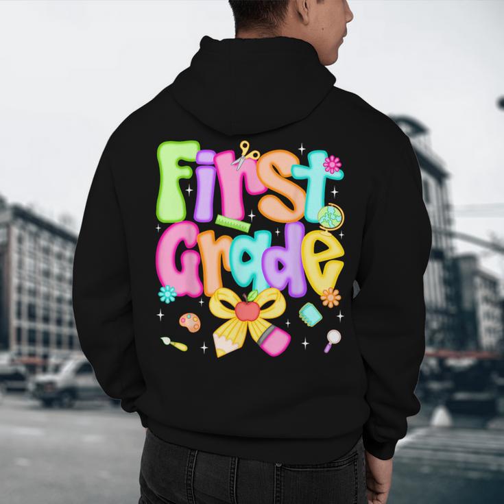 Preppy First Grade Back To School 1st Grade Teacher Girl Kid Men's Hoodie Back Print, novelty gifts, funny gifts Preppy First Grade Back To School 1st Grade Teacher Girl Kid Men's Hoodie Back Print, novelty gifts, funny gifts