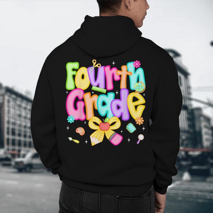 Preppy Fourth Grade Back To School 4th Grade Teacher Girls Men's Hoodie Back Print, novelty gifts, funny gifts Preppy Fourth Grade Back To School 4th Grade Teacher Girls Men's Hoodie Back Print, novelty gifts, funny gifts