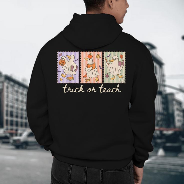 Preppy Goose Teacher Trick Or Teach Halloween Teacher Goose Men's Hoodie Back Print, novelty gifts, funny gifts Preppy Goose Teacher Trick Or Teach Halloween Teacher Goose Men's Hoodie Back Print, novelty gifts, funny gifts