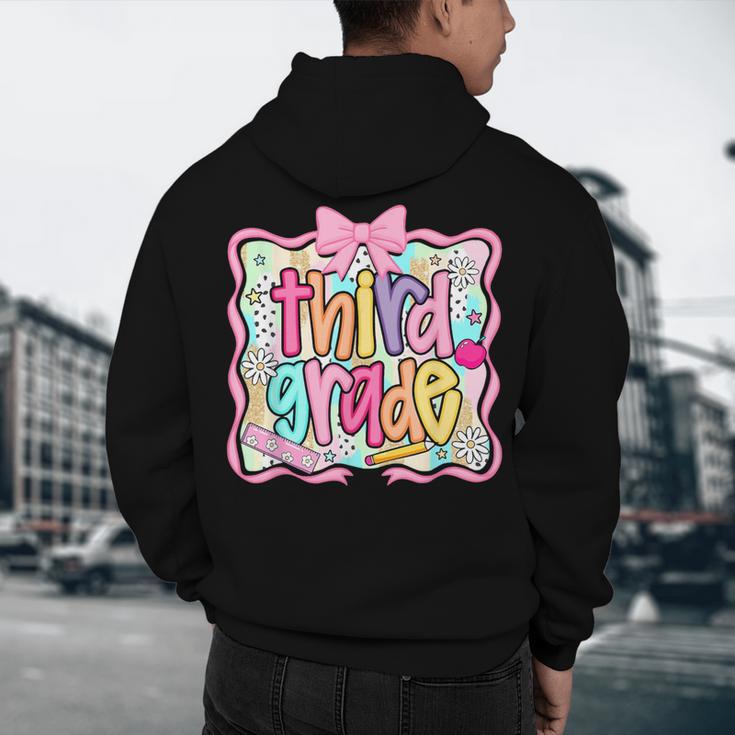 Preppy Third Grade Back To School Teacher Girl Kid Men's Hoodie Back Print, novelty gifts, funny gifts