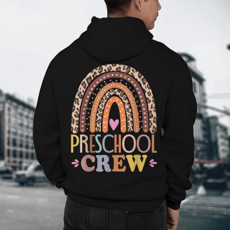 Preschool Crew Cute Leopard Rainbow Back To School Teachers Men's Hoodie Back Print, novelty gifts, funny gifts Preschool Crew Cute Leopard Rainbow Back To School Teachers Men's Hoodie Back Print, novelty gifts, funny gifts