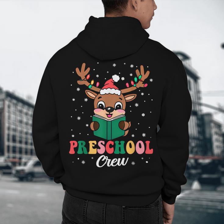 Preschool Crew Xmas Reindeer Teacher Student Christmas Men's Hoodie Back Print, novelty gifts, funny gifts