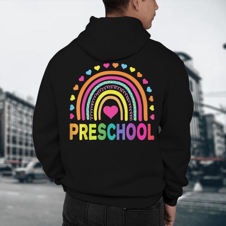 Preschool Rainbow Girls Boys Kids Teacher Back To School Men's Hoodie Back Print, novelty gifts, funny gifts Preschool Rainbow Girls Boys Kids Teacher Back To School Men's Hoodie Back Print, novelty gifts, funny gifts
